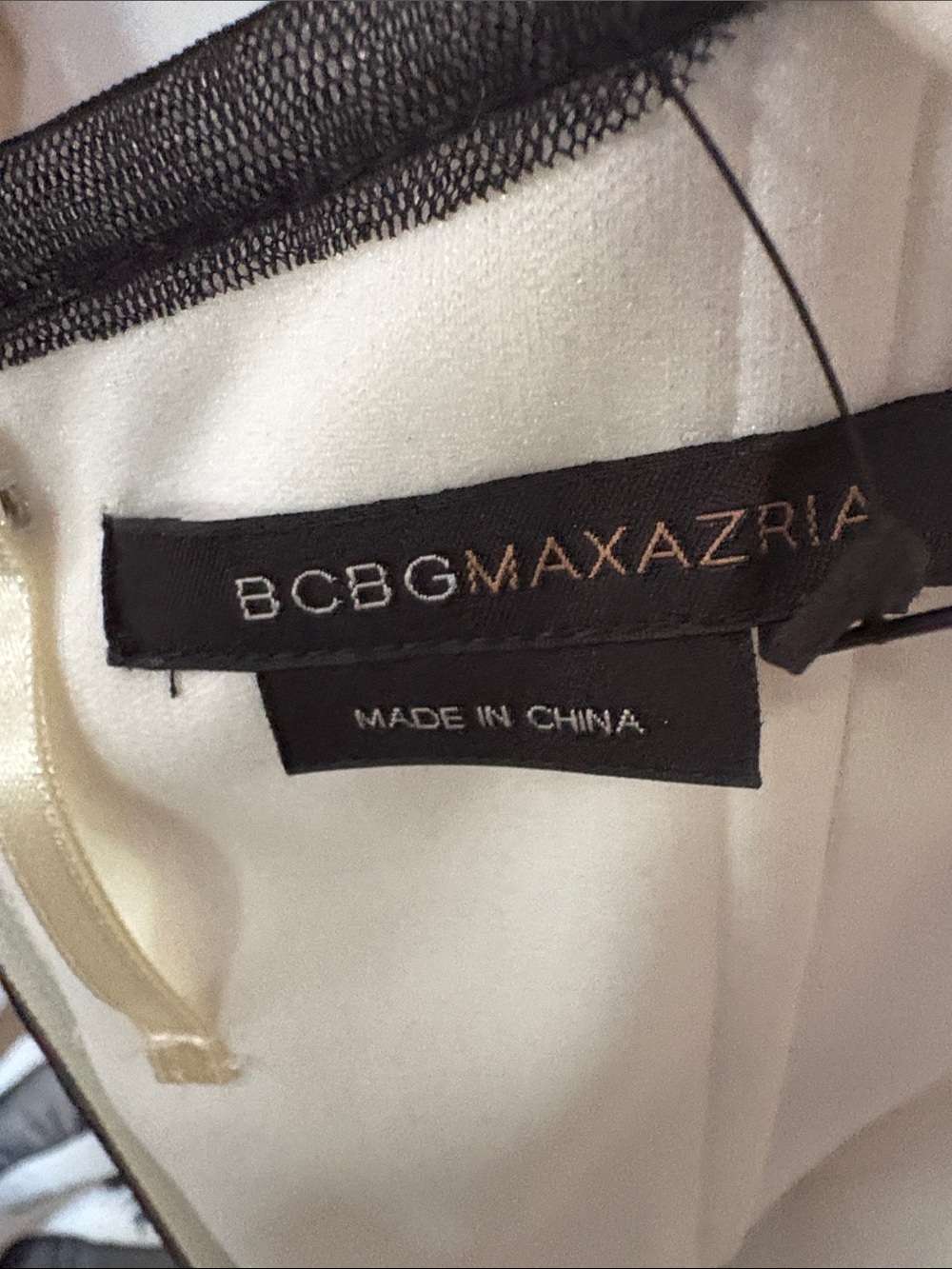 BCBGMaxAzria Strapless Ivory Dress with Black Floral Trim - Picture 6 of 8